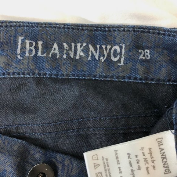 BlankNYC Printed Damask Filigree Skinny Jeans Dark Denim Size 28 - Picture 14 of 16